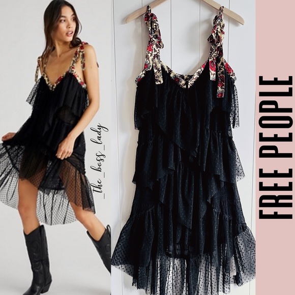 Free People Dresses & Skirts - SOLD -C- FREE PEOPLE dress mesh tulle polka dots